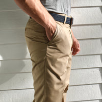 Prime Poplin Trouser in Dark Khaki, Size 34 Short Rise (Regent Plain Front) by Berle
