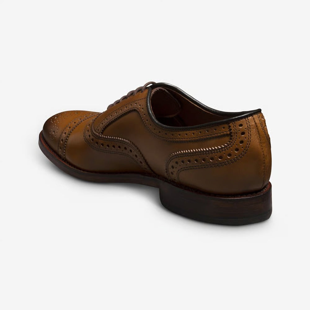 Strand Cap-Toe Oxford Dress Shoe with Perf Detailing in Walnut Leather by Allen Edmonds