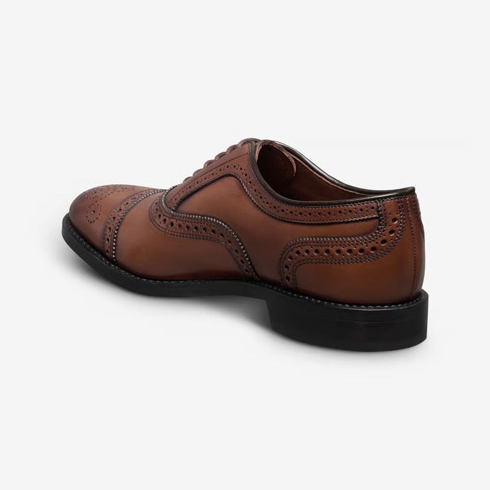 Strand Cap-Toe Oxford Dress Shoe with Perf Detailing in Chili Leather by Allen Edmonds