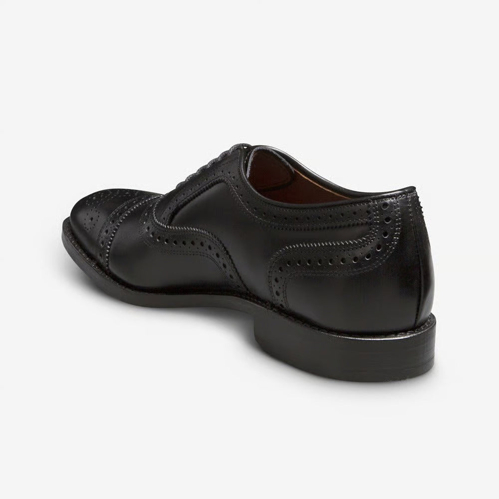 Strand Cap-Toe Oxford Dress Shoe with Perf Detailing in Black Leather by Allen Edmonds
