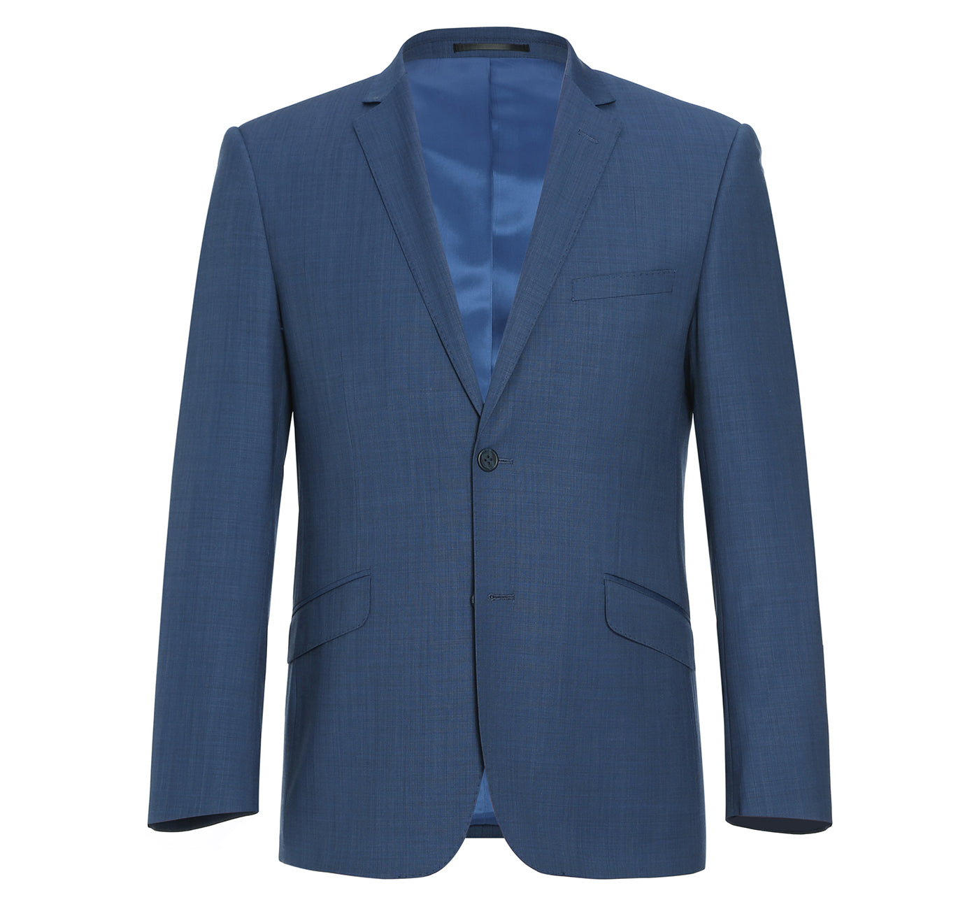 Single Breasted Wool Blend SLIM FIT Suit in Blue Sharkskin (Short, Regular, and Long Available) by Renoir