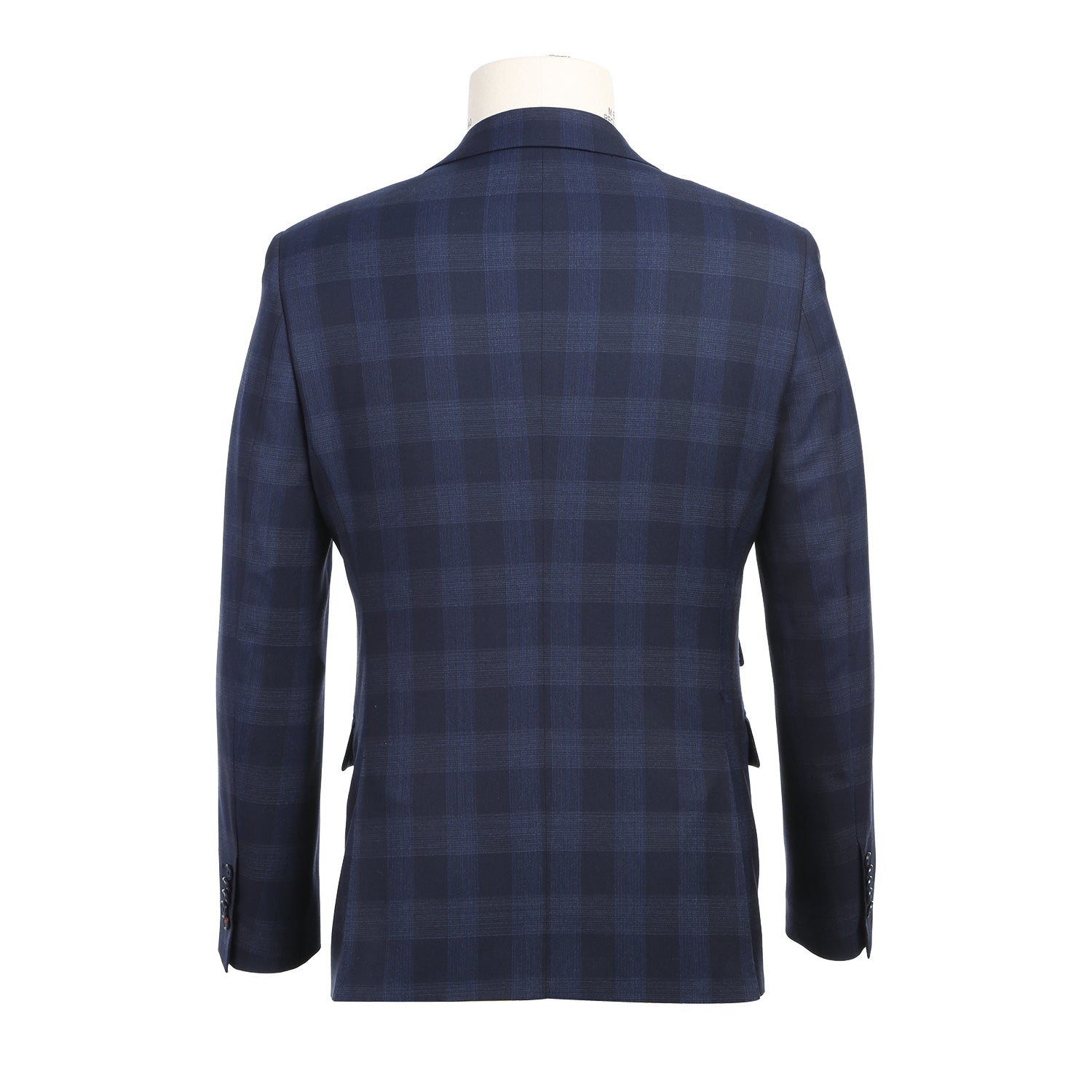 Wool Stretch Double Breasted SLIM FIT Suit in Grey and Brown Plaid (Short, Regular, and Long Available) by English Laundry