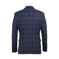 Wool Stretch Double Breasted SLIM FIT Suit in Grey and Brown Plaid (Short, Regular, and Long Available) by English Laundry