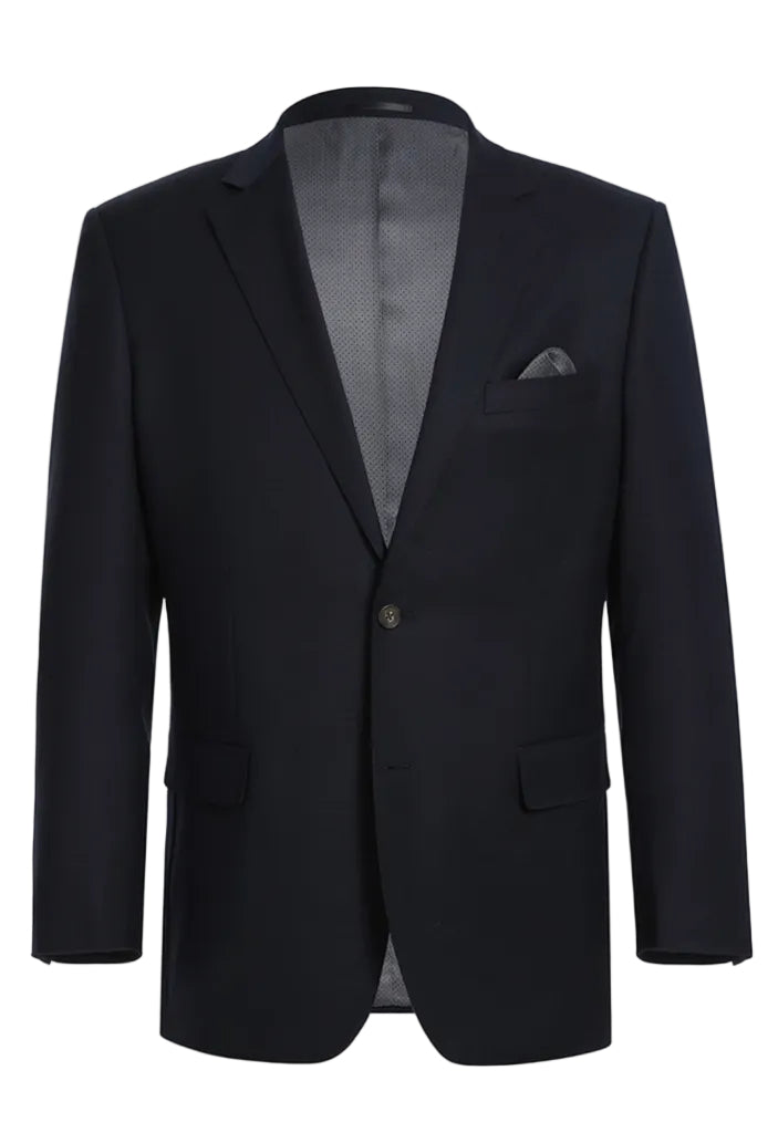 Super 140s Wool Single Breasted CLASSIC FIT Blazer in Midnight Navy (Short, Regular, and Long Available) by Renoir