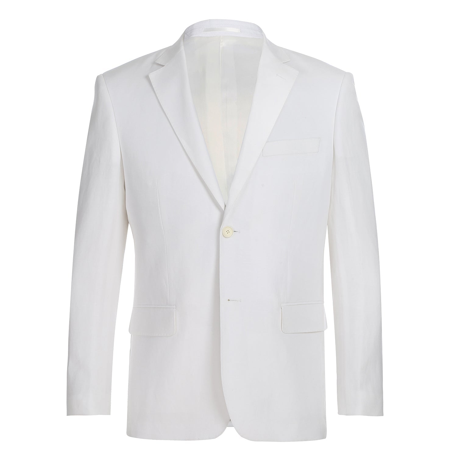 Linen Blend 2-Button SLIM FIT Suit in White (Short, Regular, and Long Available) by Alessandro Vitello X Renoir