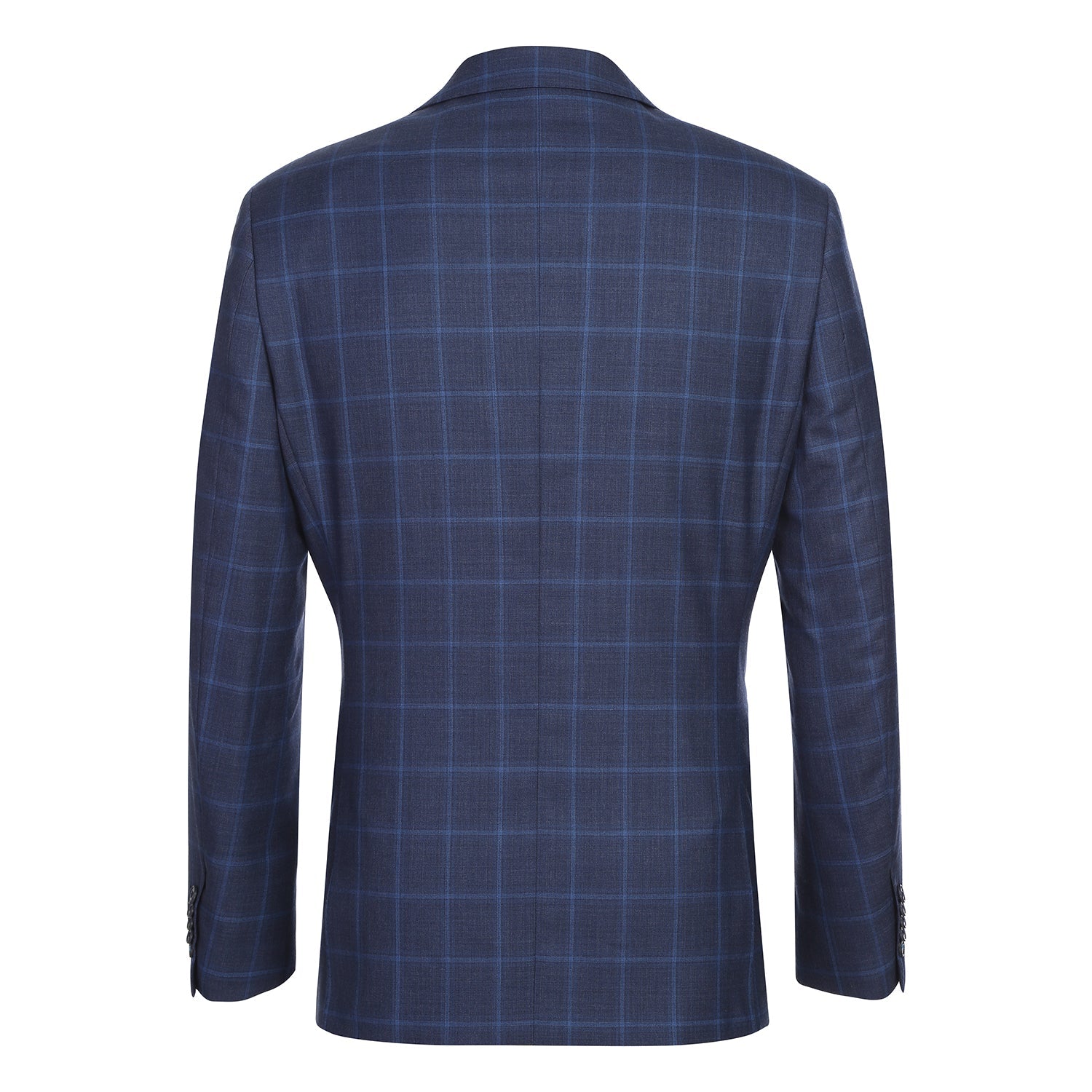 Wool Stretch Single Breasted SLIM FIT Suit in Navy Windowpane Check (Short, Regular, and Long Available) by English Laundry