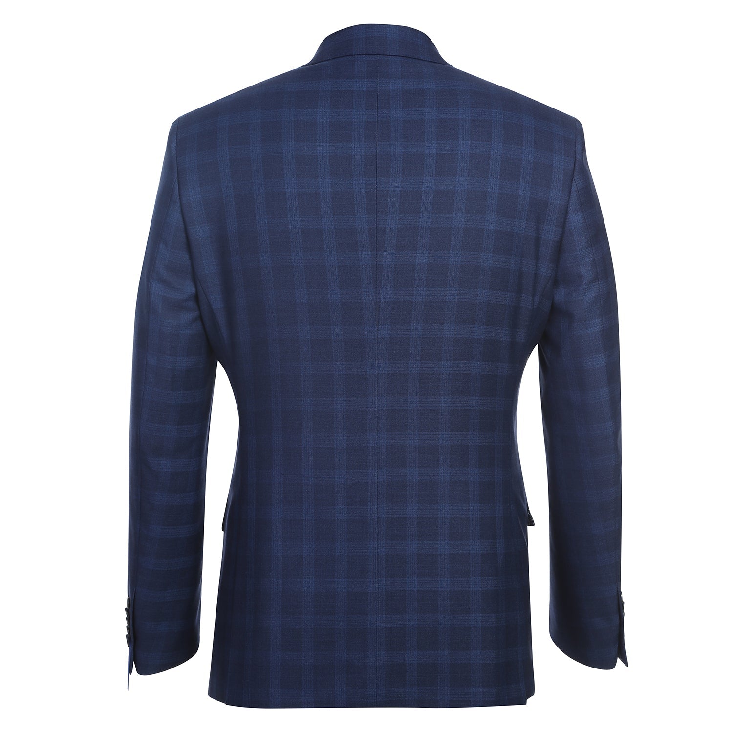 Stretch Performance Single Breasted SLIM FIT Suit in Navy Check (Short, Regular, and Long Available) by English Laundry