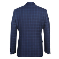 Stretch Performance Single Breasted SLIM FIT Suit in Navy Check (Short, Regular, and Long Available) by English Laundry