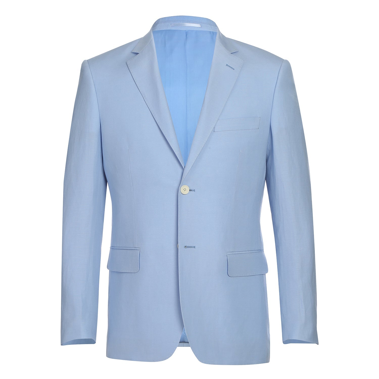 Linen Blend 2-Button SLIM FIT Suit in Sky Blue (Short, Regular, and Long Available) by Alessandro Vitello X Renoir