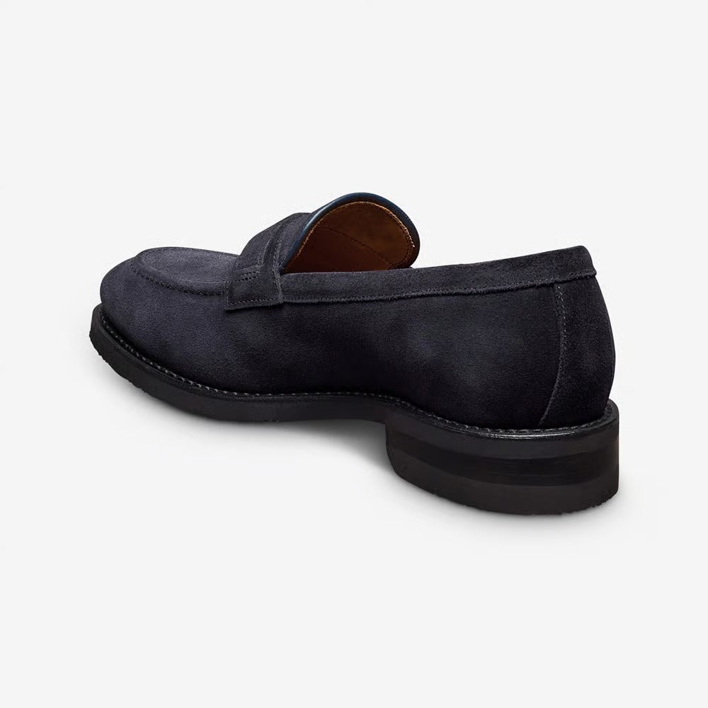 Rollins Dress Buckle Loafer in Baltic Blue Suede by Allen Edmonds