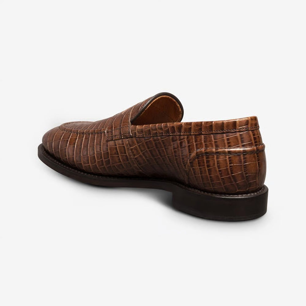 Randolph 2.0 Penny Loafer in Chili Embossed Croco Leather by Allen Edmonds