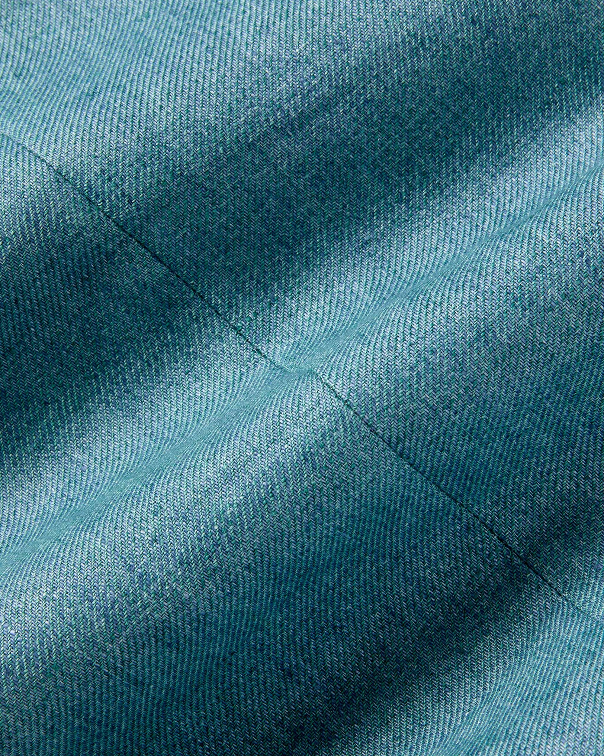 Parker Subalpino Italian Linen Trouser in Turquoise (Modern Straight Fit) by Zanella