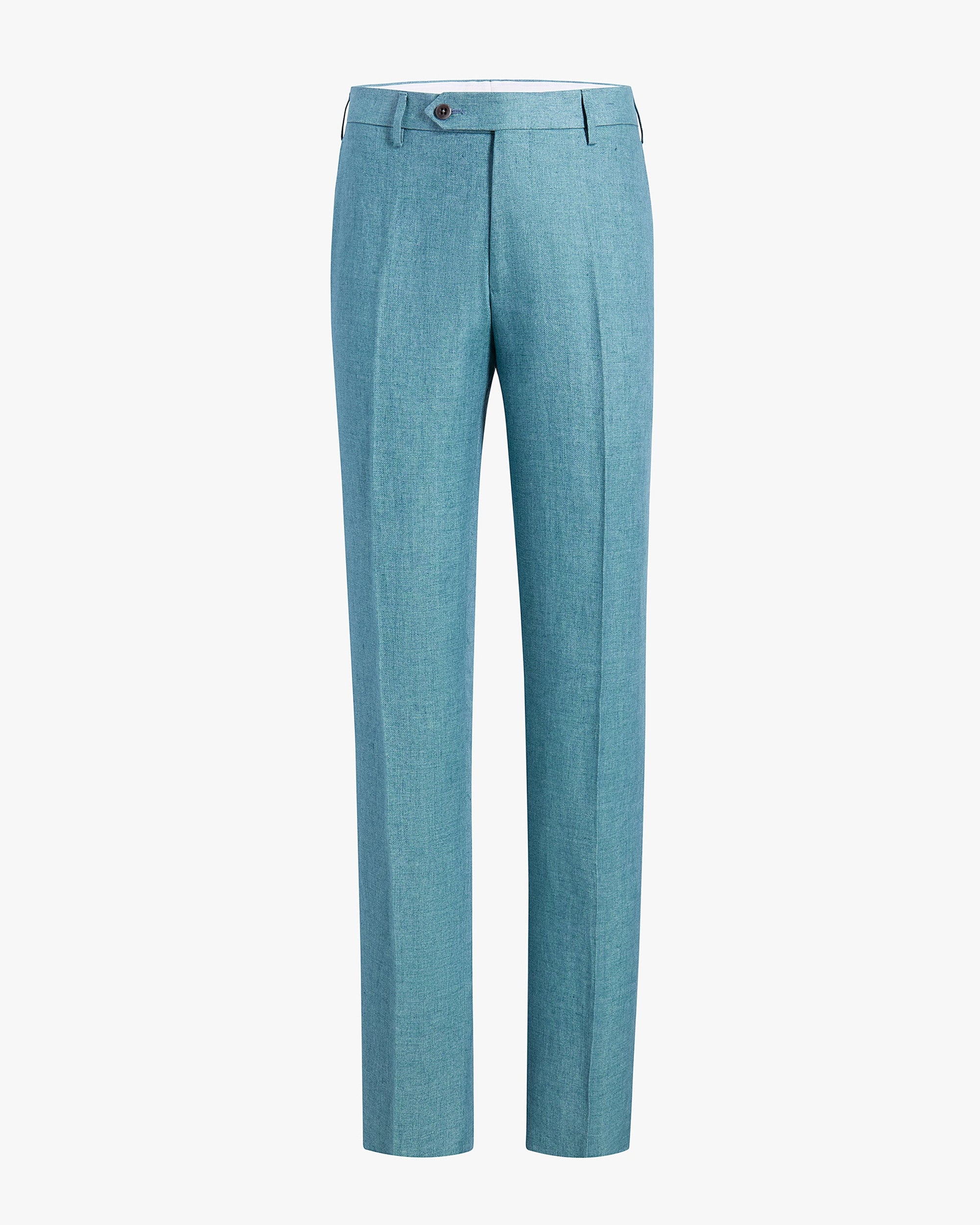 Parker Subalpino Italian Linen Trouser in Turquoise (Modern Straight Fit) by Zanella