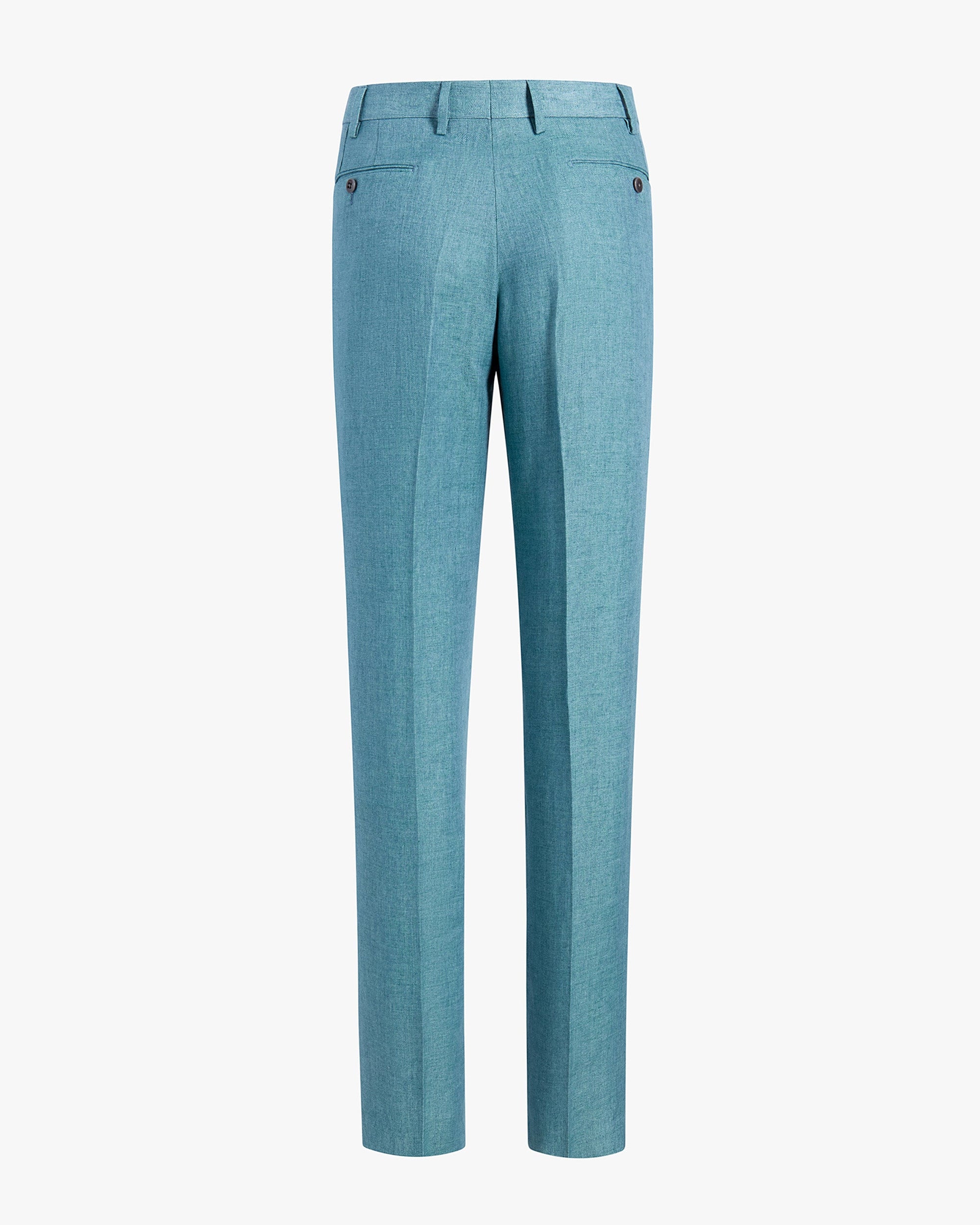 Parker Subalpino Italian Linen Trouser in Turquoise (Modern Straight Fit) by Zanella