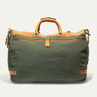 Canvas and Leather Travel Duffle in Hunter with Tan Leather by Will Leather Goods