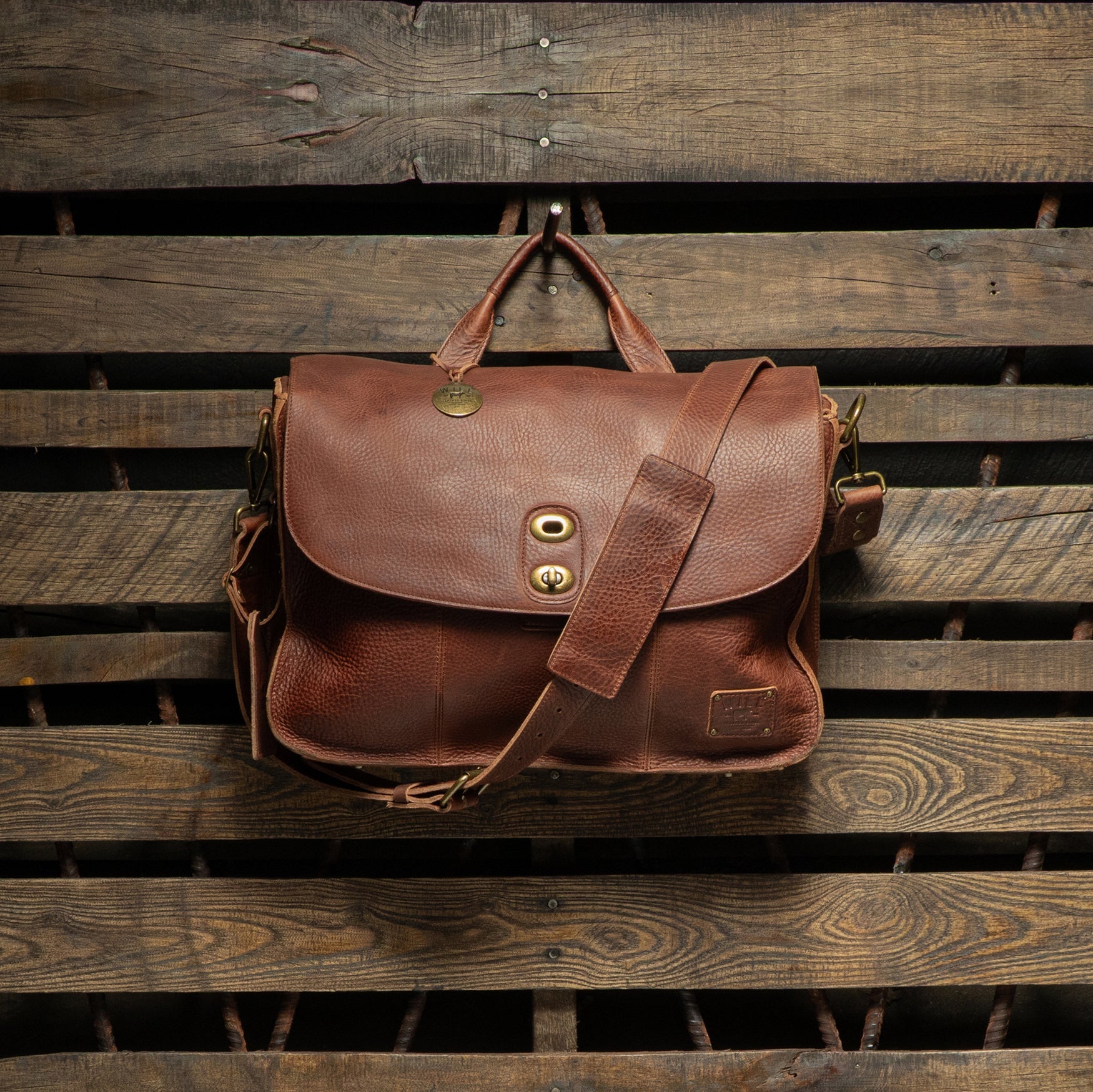 Kent Leather Messenger Bag in Cognac by Will Leather Goods