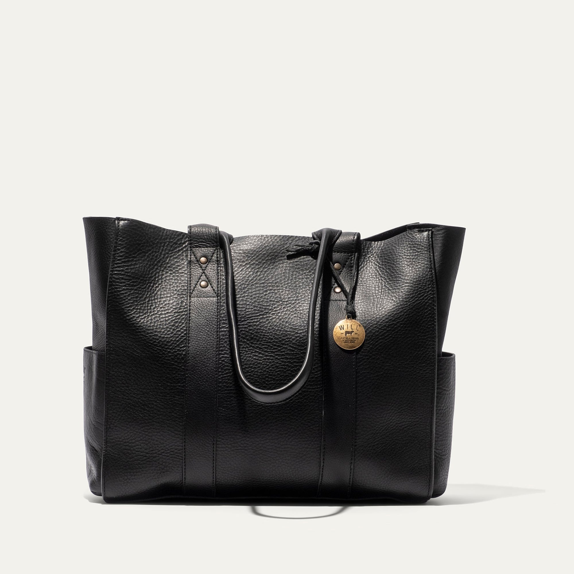 All Leather Utility Tote in Black by Will Leather Goods