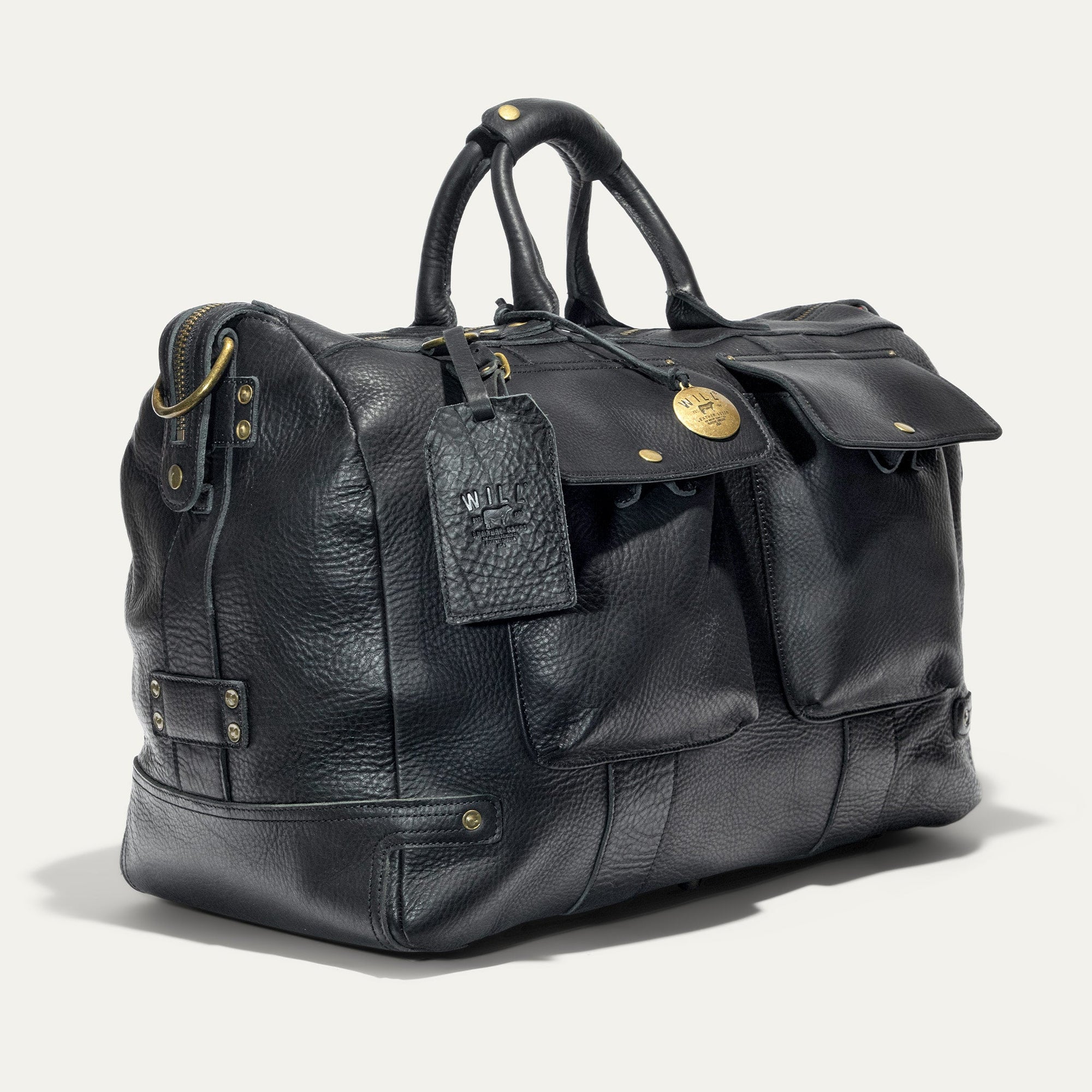 Leather Travel Duffle in Black by Will Leather Goods
