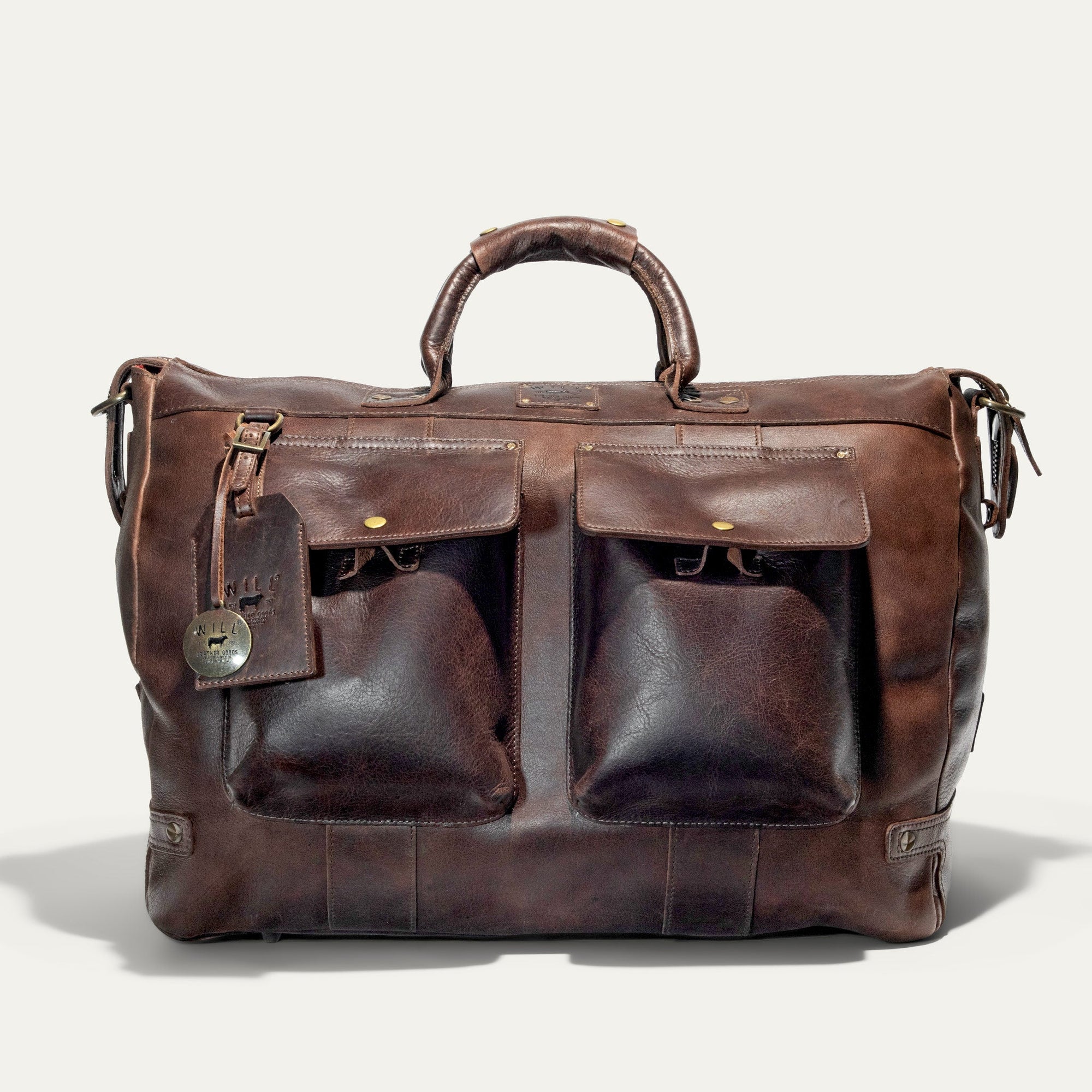 Leather Travel Duffle in Brown by Will Leather Goods