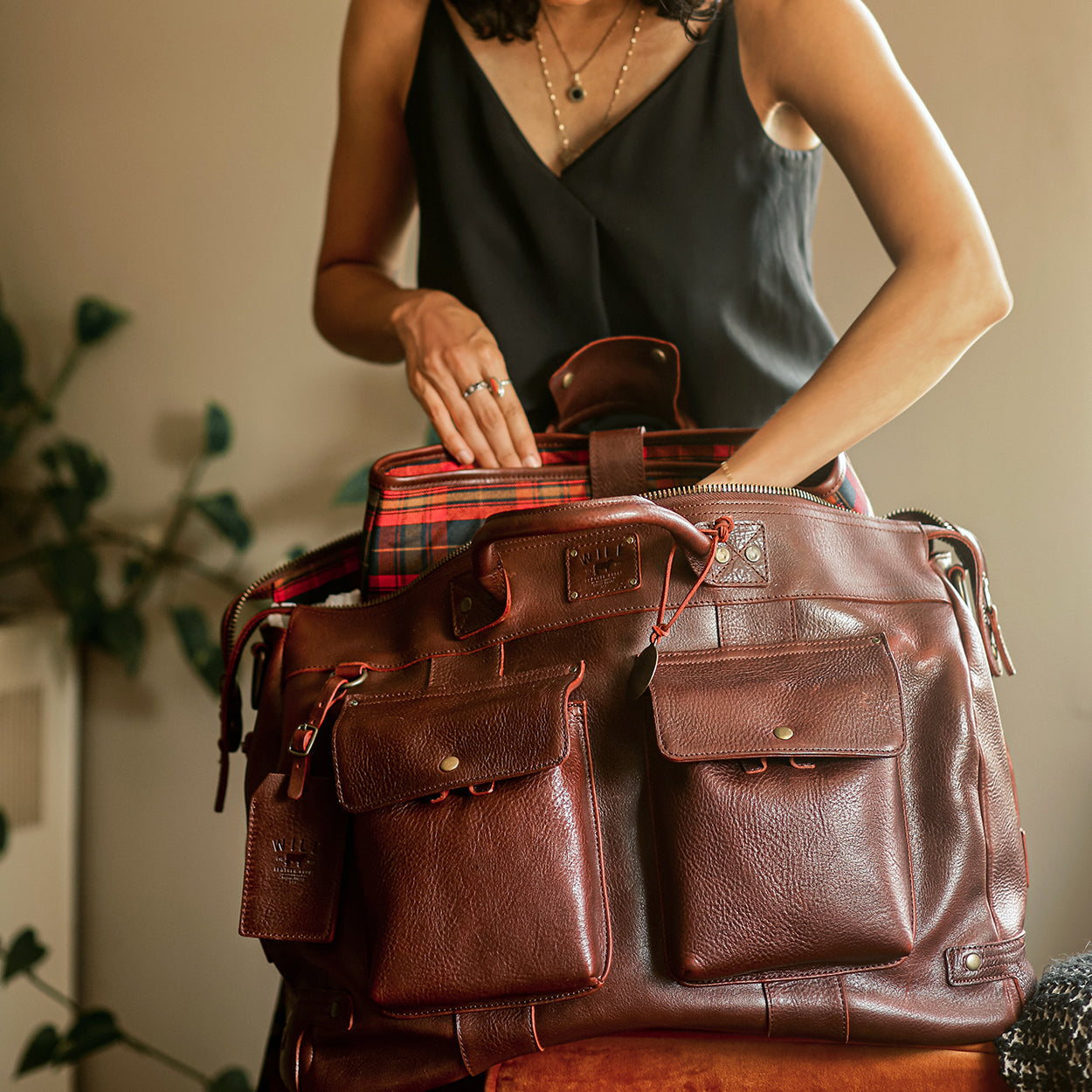 Leather Travel Duffle in Cognac by Will Leather Goods