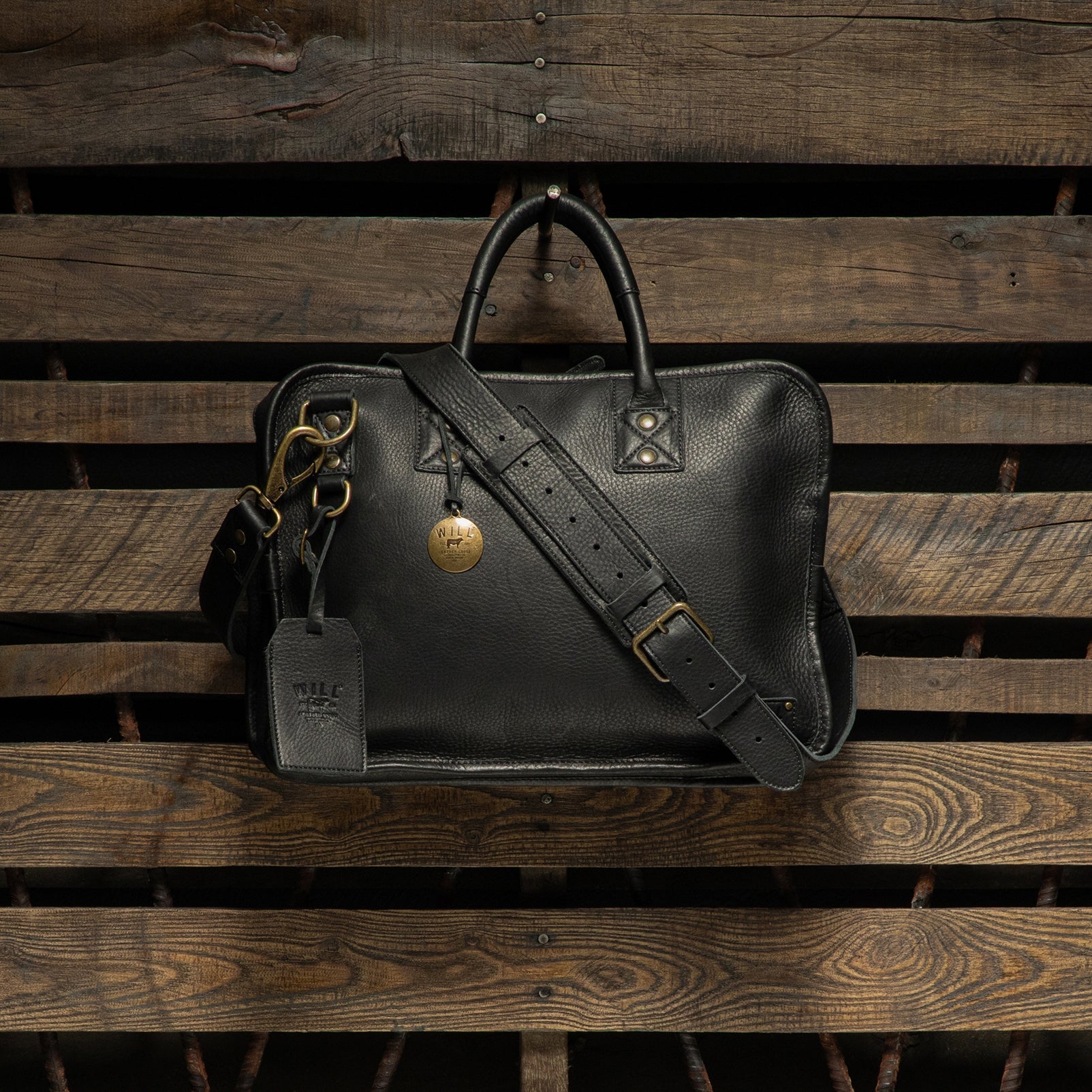Hank Leather Satchel in Black by Will Leather Goods