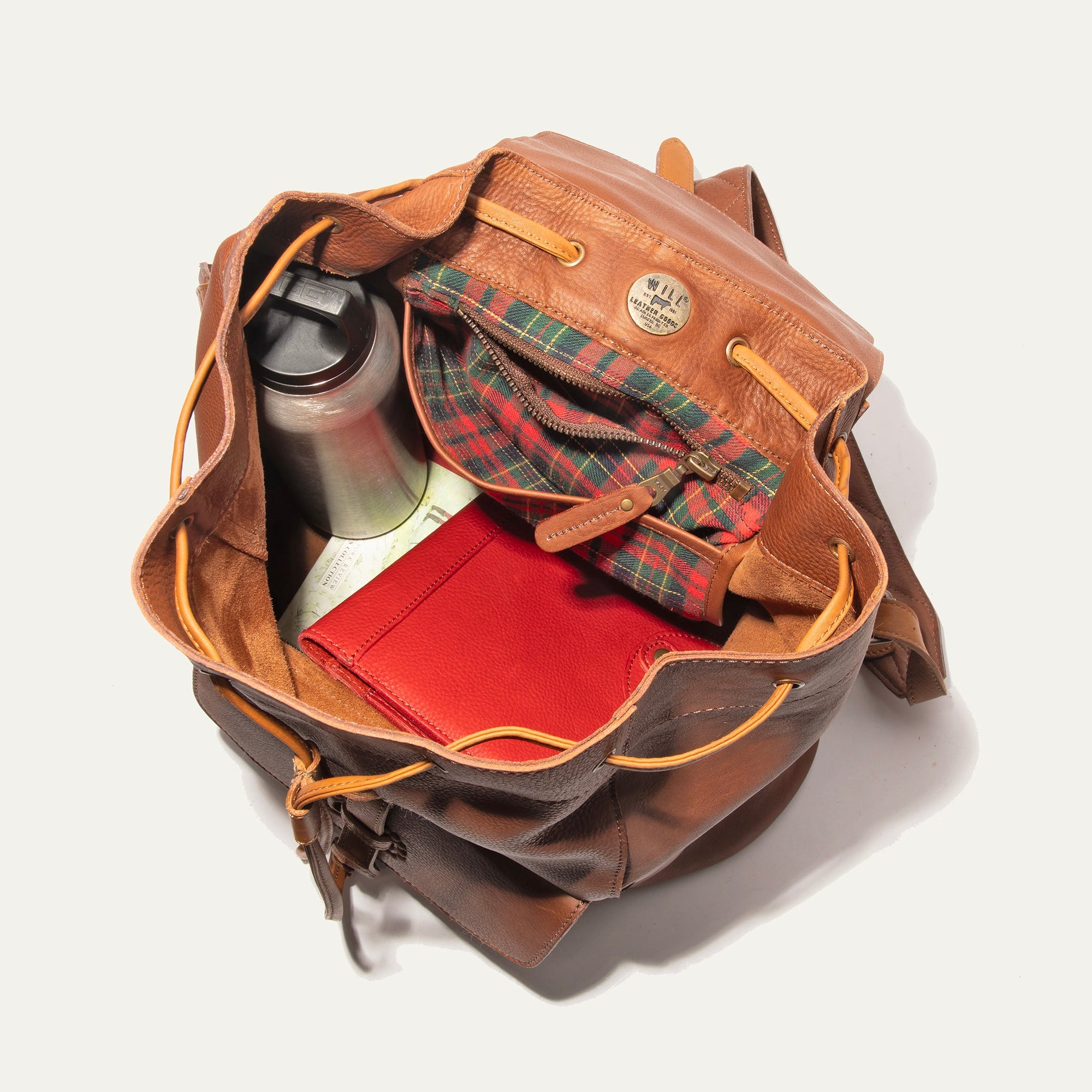 Rainier Leather Backpack in Cognac/Tan by Will Leather Goods