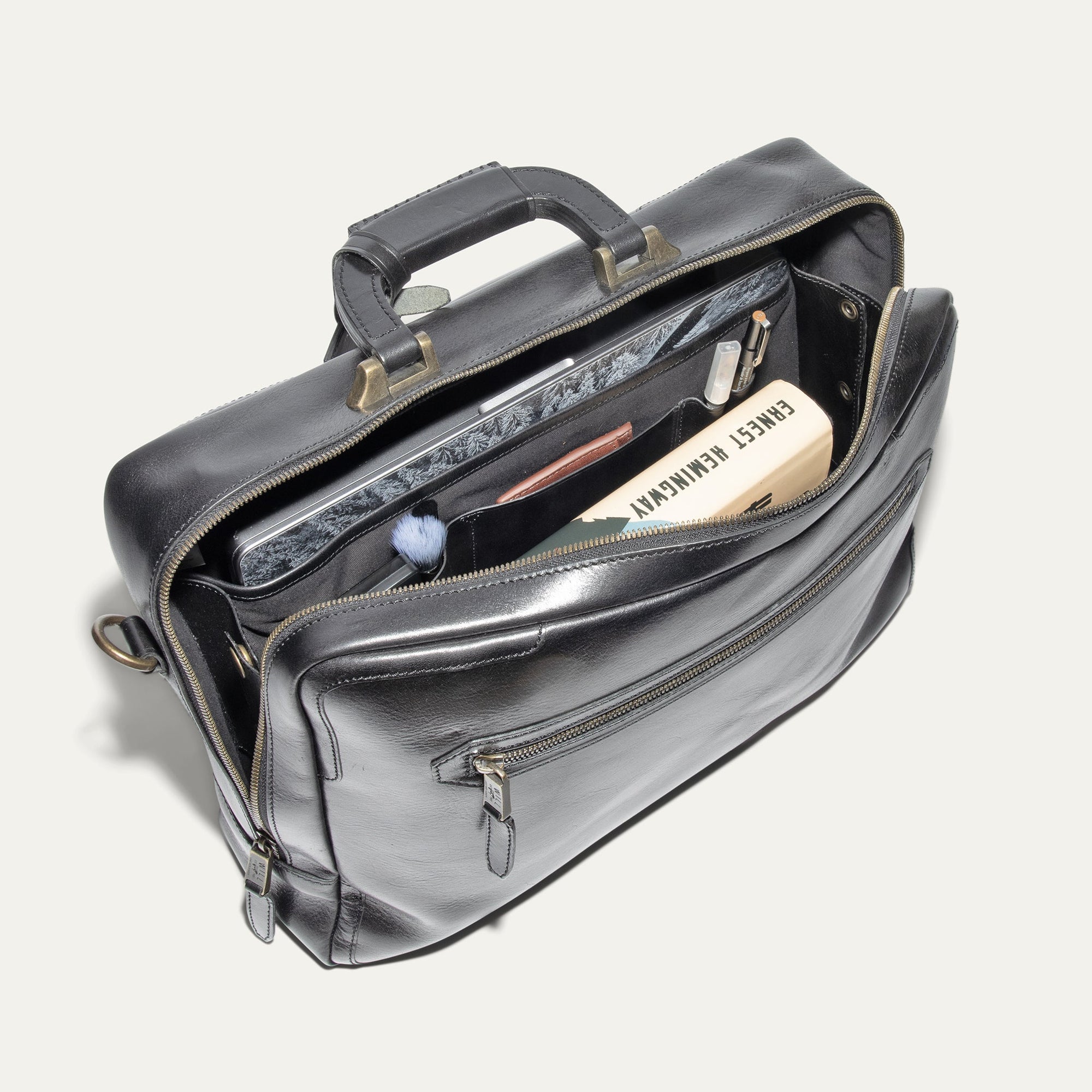 The Continental Briefcase (The William Collection) in Black by Will Leather Goods