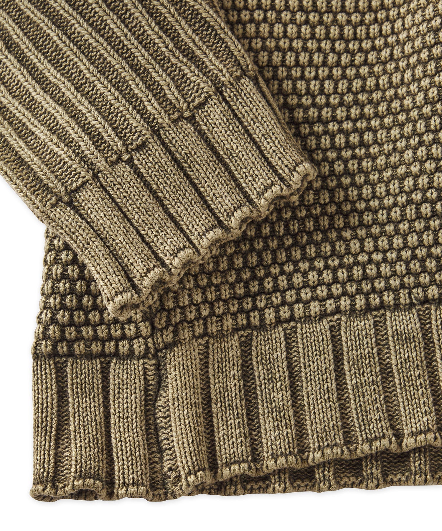 Quarter-Zip Stone Washed Cotton Sweater in Hunter by Borgo28