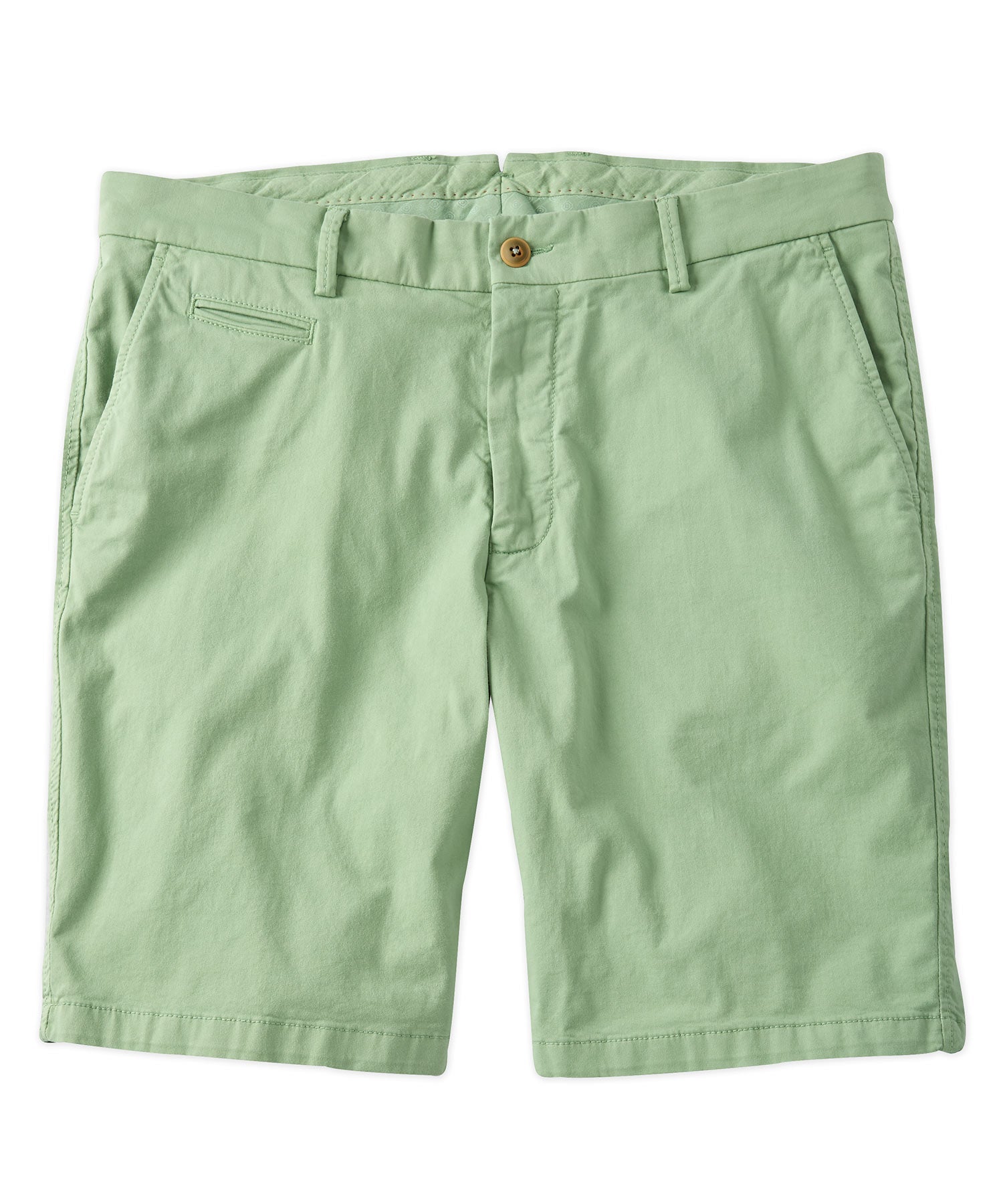 Broken Twill Stretch Cotton Shorts in Basil (College Modern Fit - 8" Inseam) by Ballin