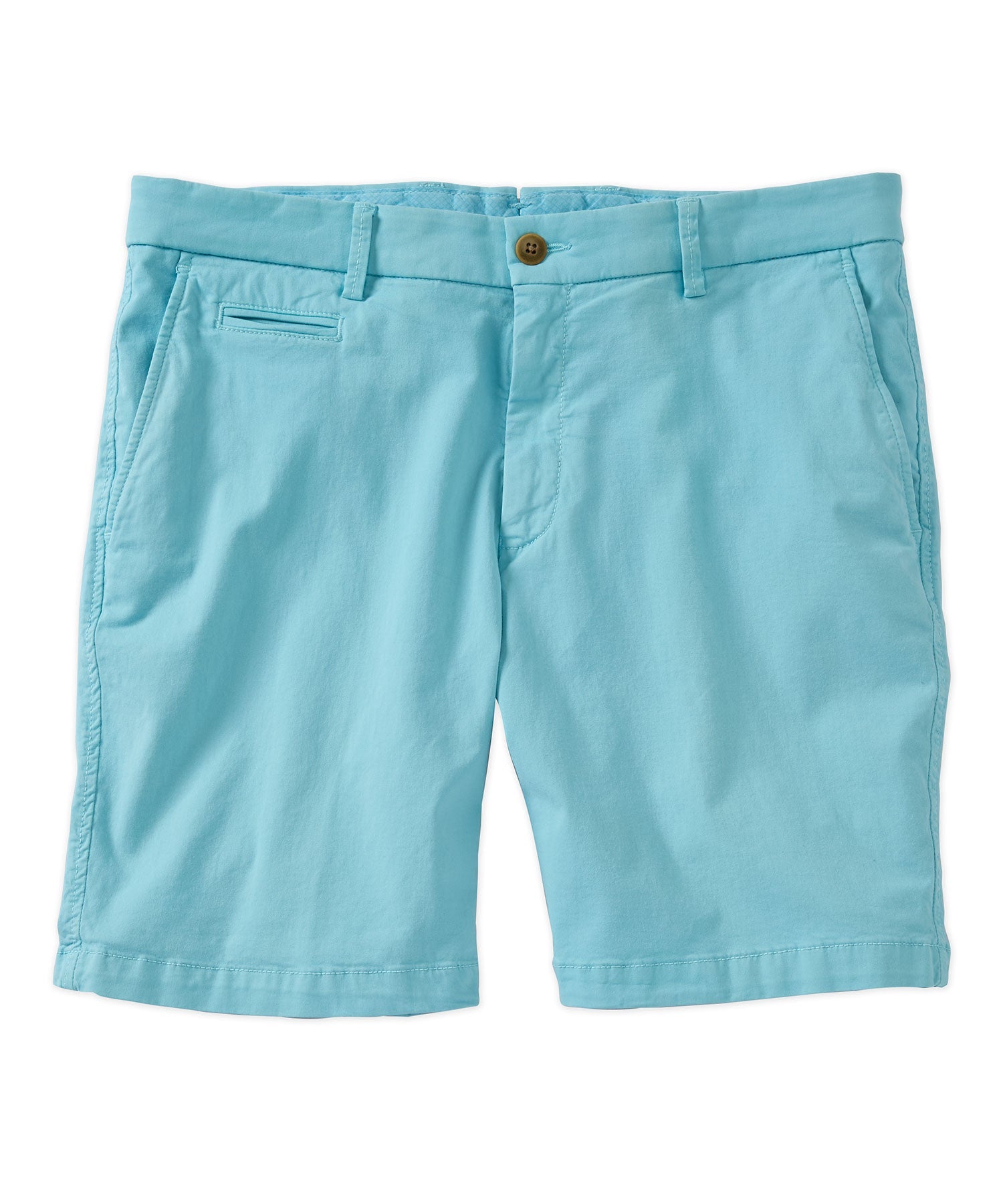 Broken Twill Stretch Cotton Shorts in Gulf Blue (Drummond Traditional Fit) by Ballin