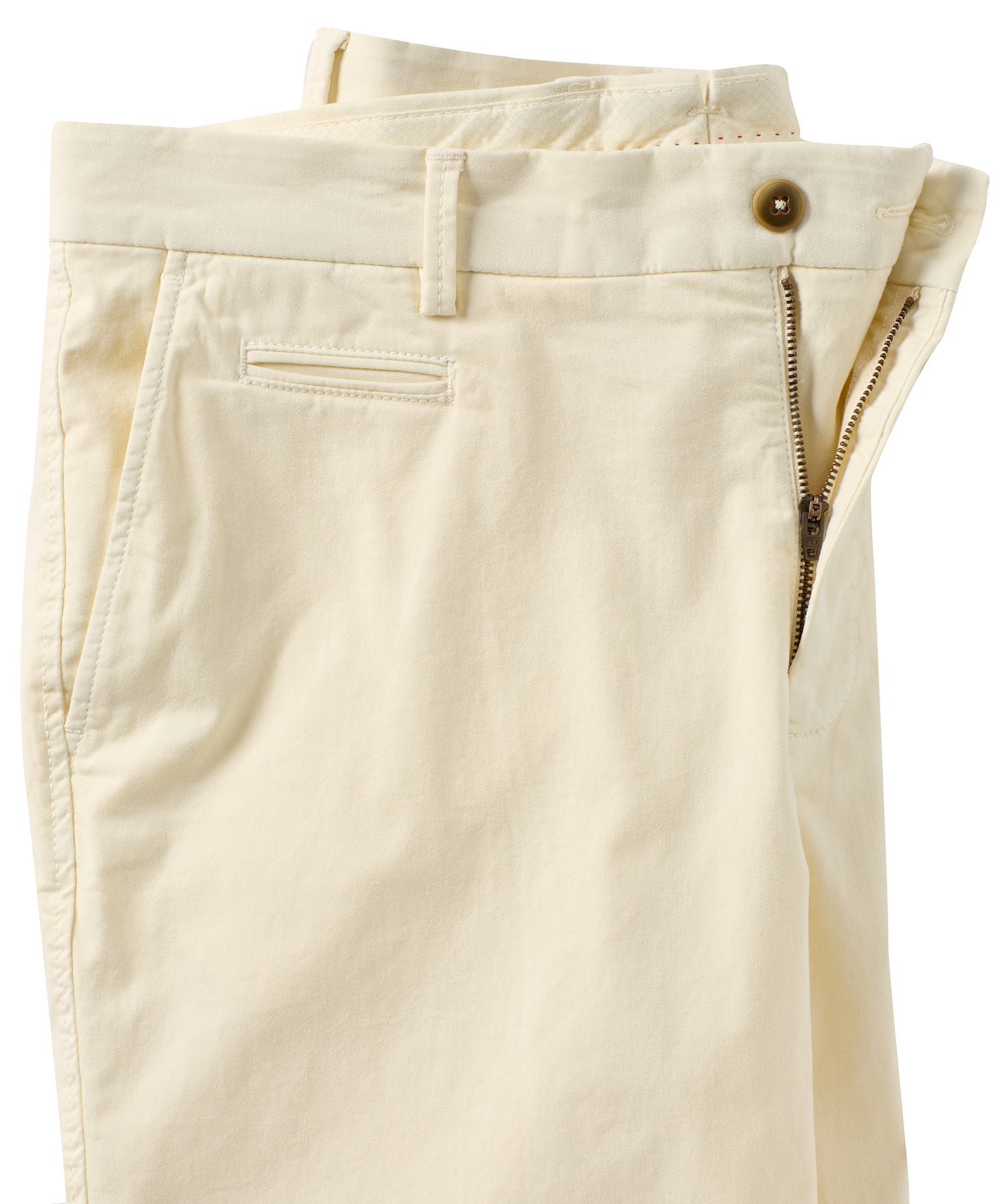 Broken Twill Stretch Cotton Shorts in Lemon Icing (Drummond Traditional Fit) by Ballin