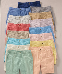 Broken Twill Stretch Cotton Shorts in Ocean Blue (College Modern Fit - 8" Inseam) by Ballin