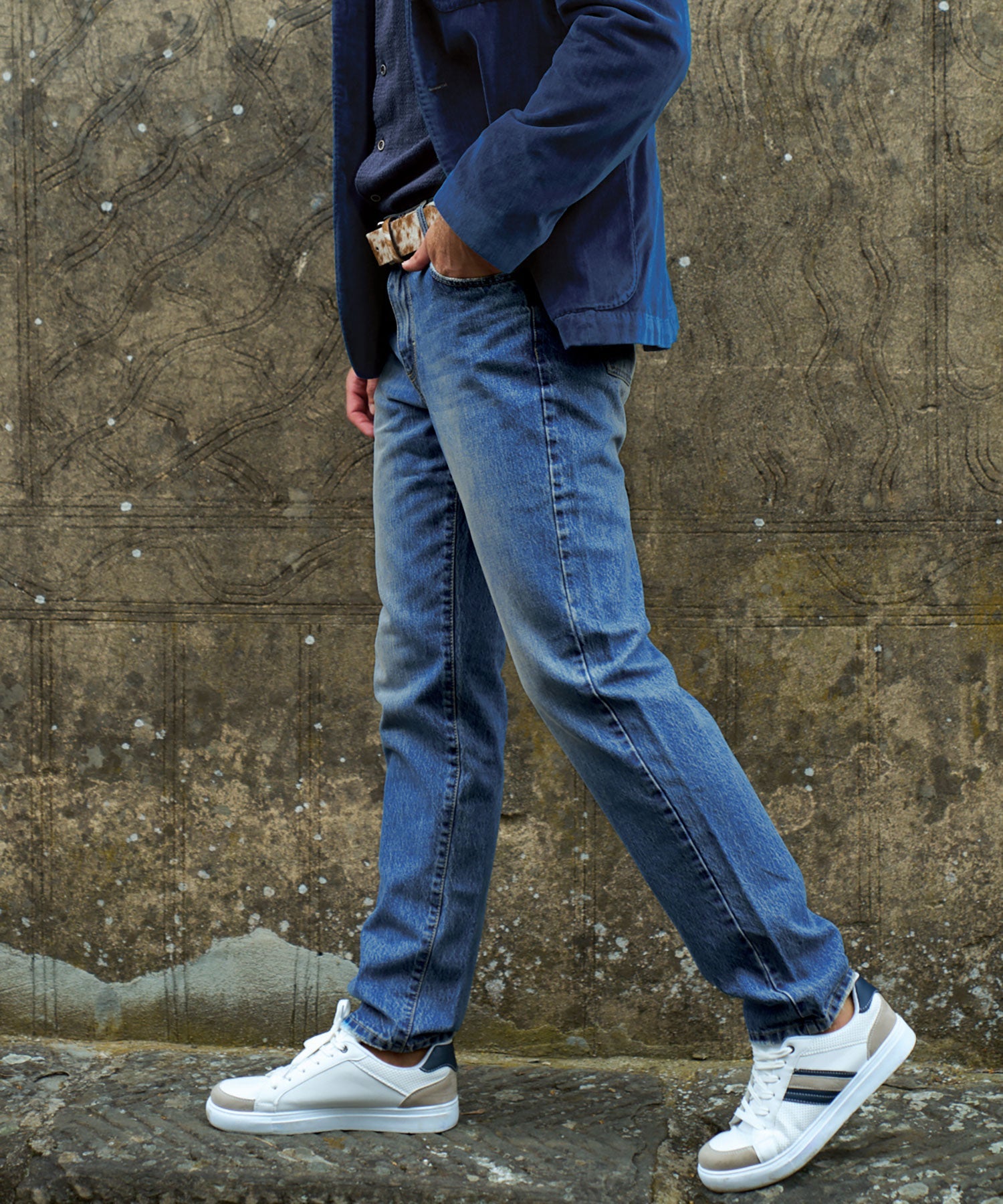 Italian Stretch Denim Jean in Light Blue (Modern Straight Fit) by Borgo28
