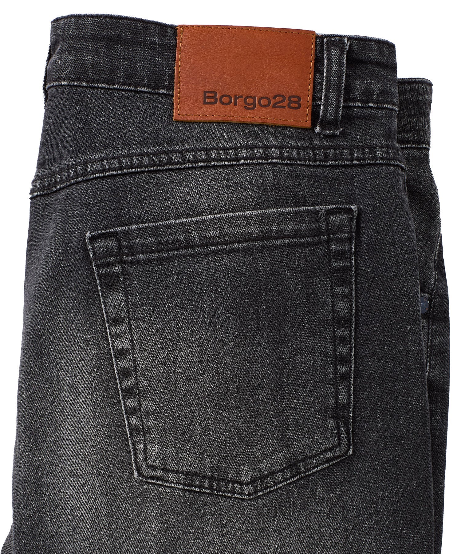 Italian Stretch Denim Jean in Black (Modern Straight Fit) by Borgo28