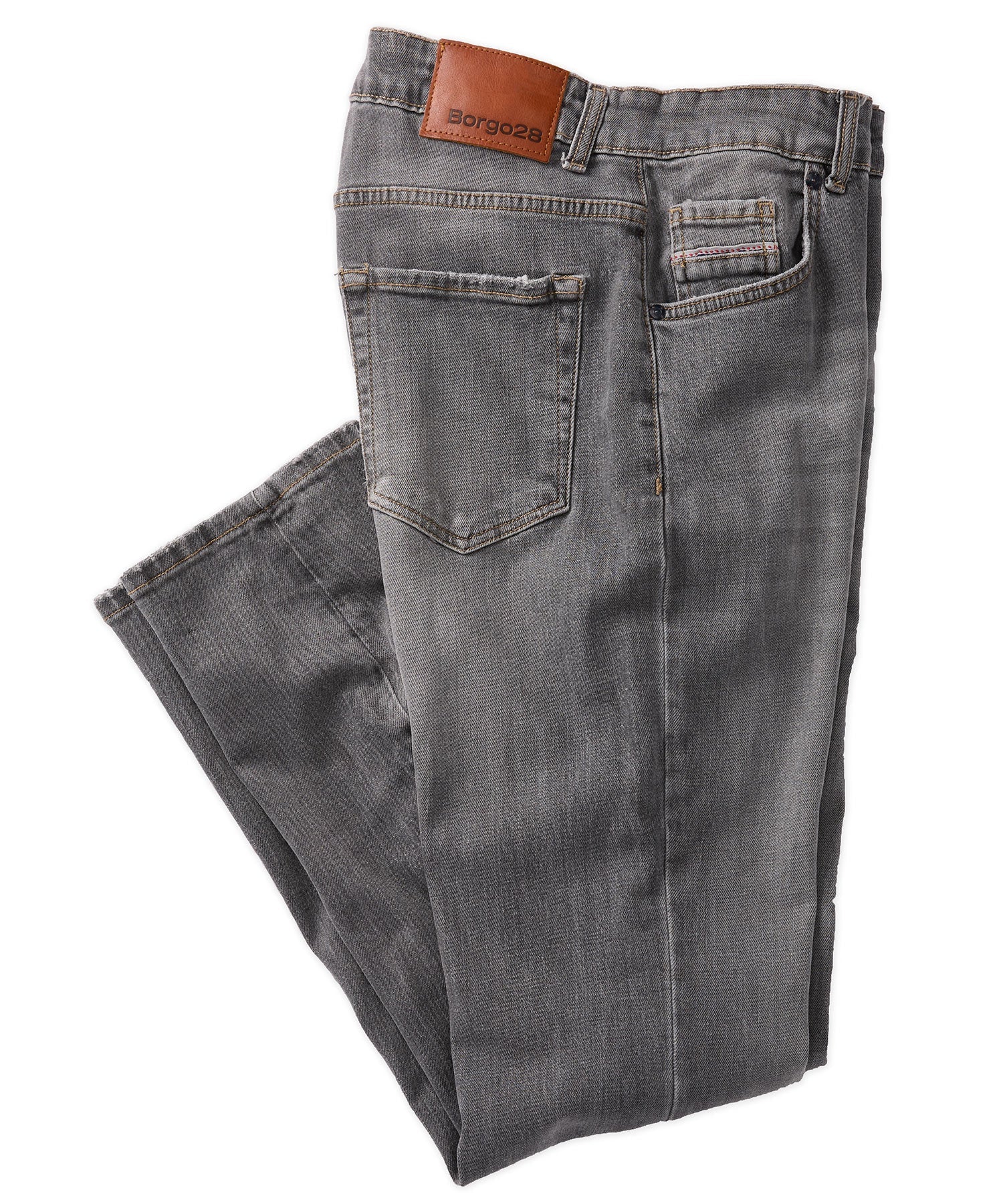 Italian Stretch Denim Jean in Charcoal (Modern Straight Fit) by Borgo28