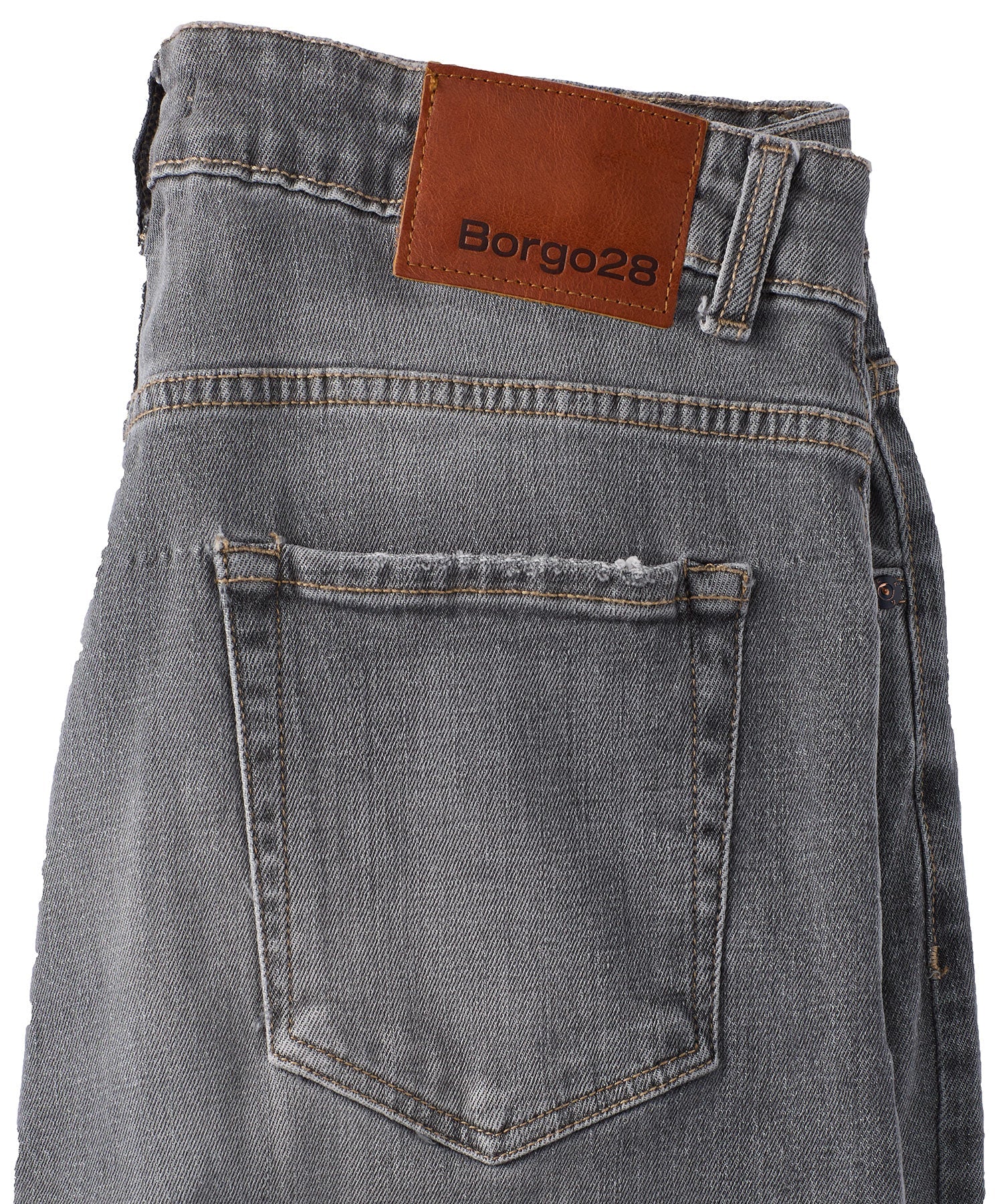 Italian Stretch Denim Jean in Charcoal (Modern Straight Fit) by Borgo28