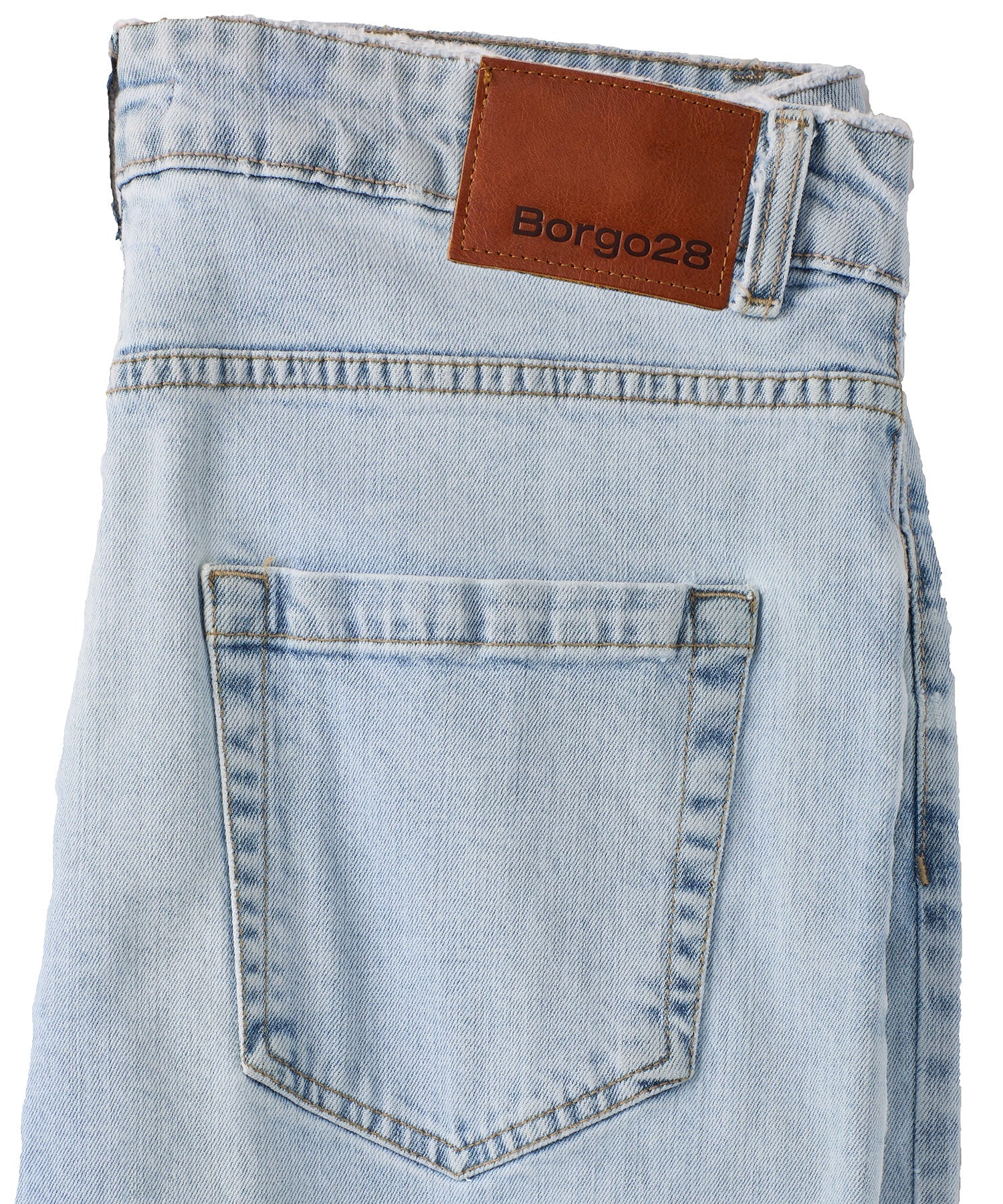 Italian Stretch Denim Jean in Light Blue (Modern Straight Fit) by Borgo28