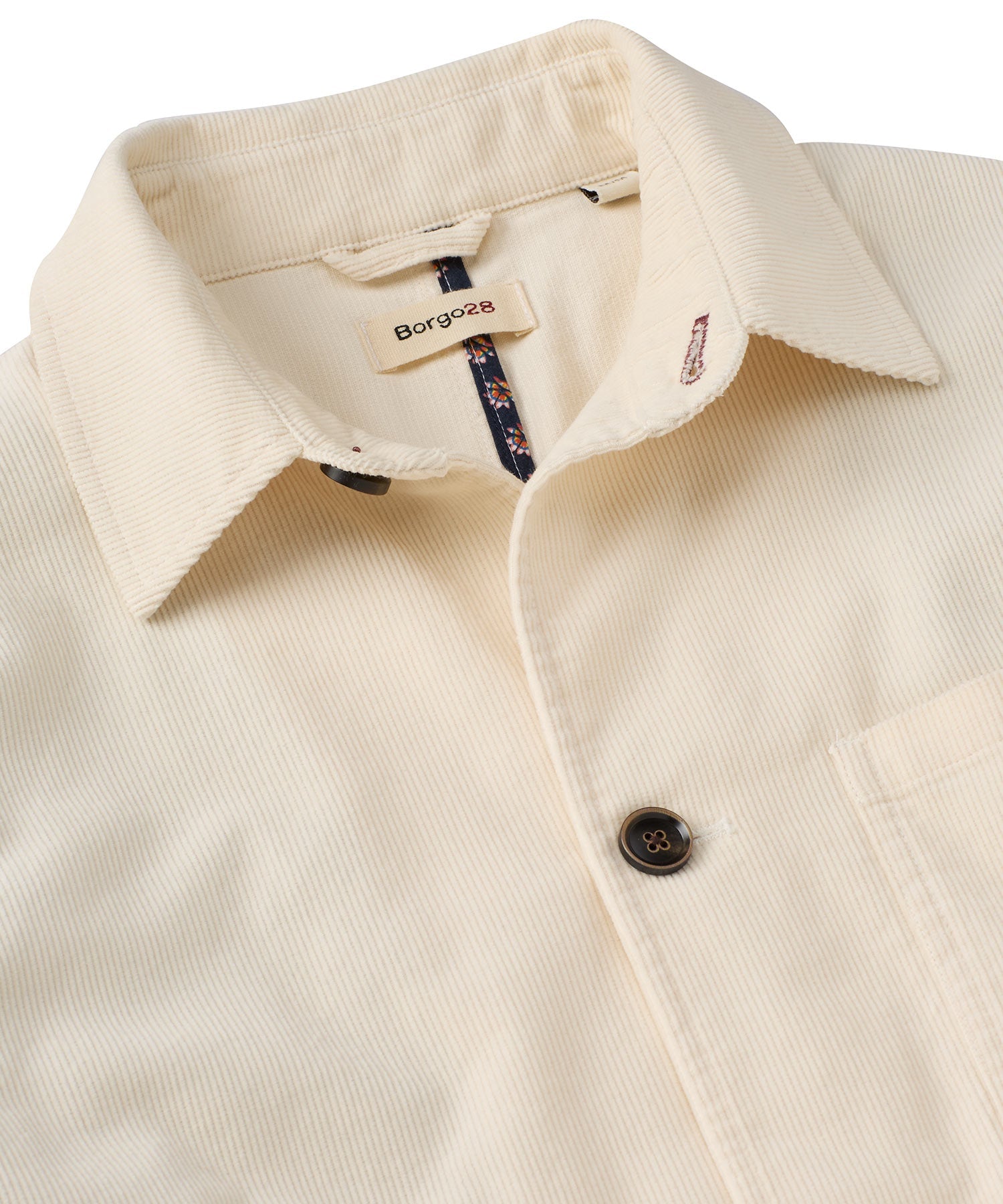 14 Wale Corduroy Chore Coat in Off White by Borgo28