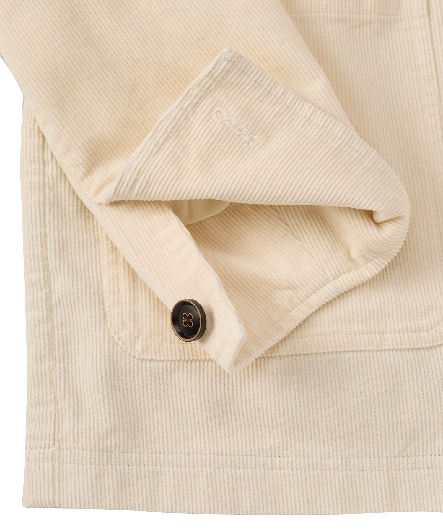 14 Wale Corduroy Chore Coat in Off White by Borgo28