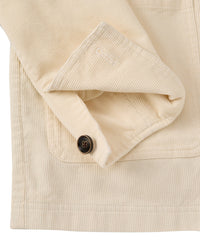 14 Wale Corduroy Chore Coat in Off White by Borgo28