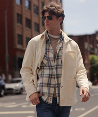 14 Wale Corduroy Chore Coat in Off White by Borgo28