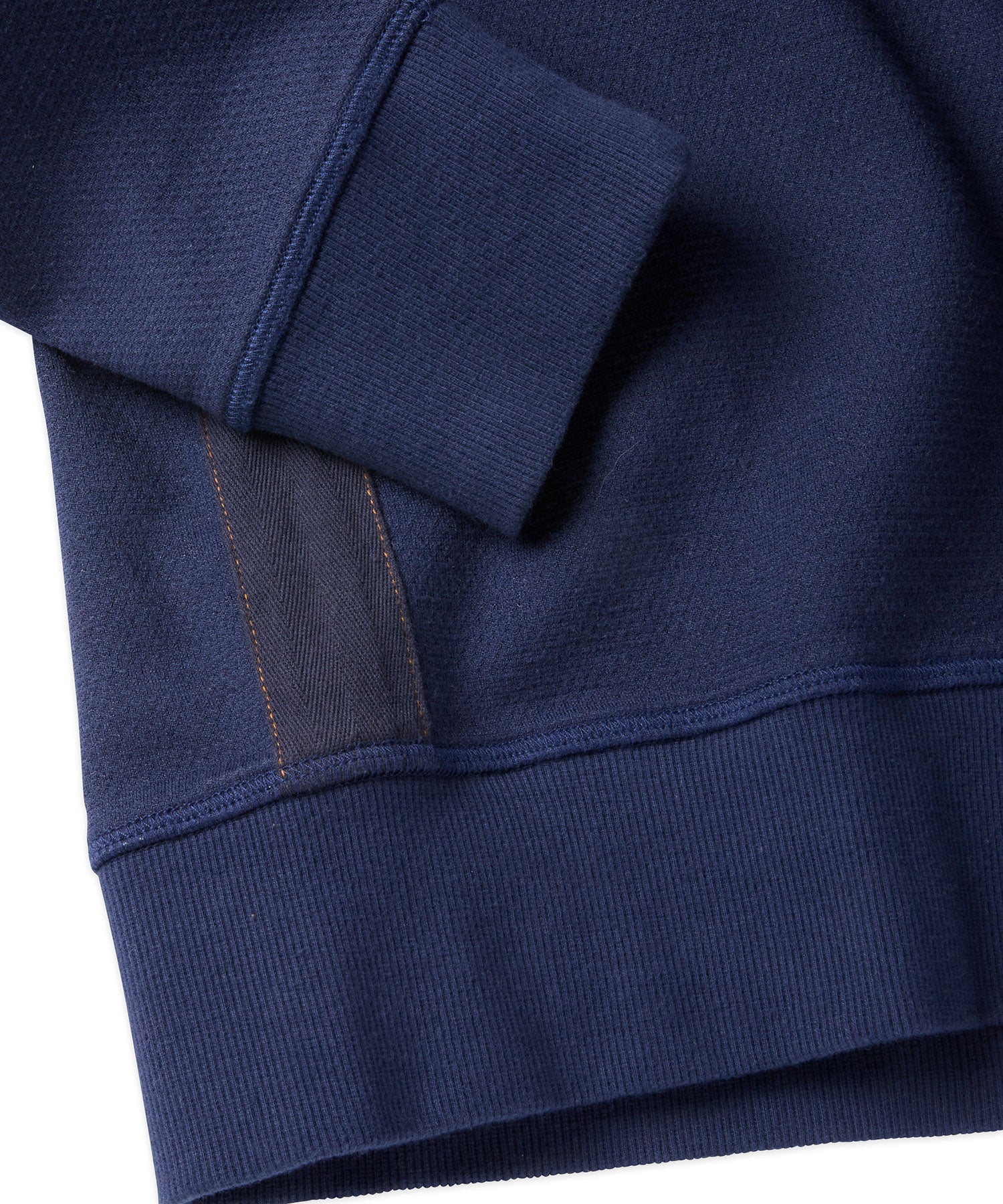 Double Knit Jacquard Crew Neck Pullover Sweatshirt in Dark Navy by Borgo28
