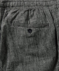 Linen Blend Drawstring Beach Shorts in Charcoal by Borgo28