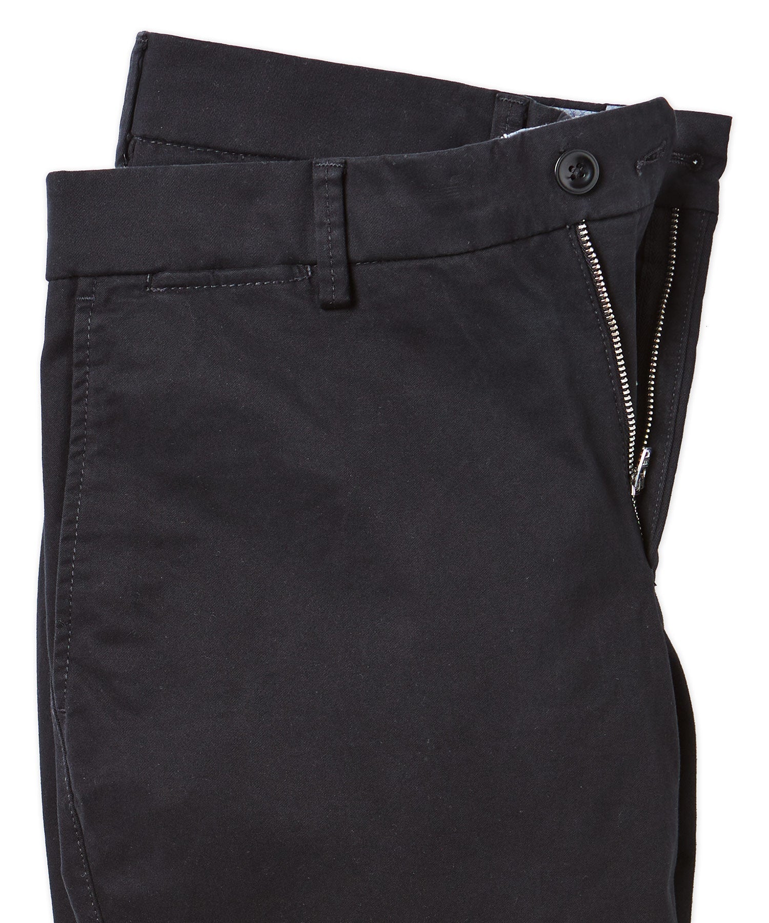 Perma Color Pima Twill Khaki Pants in Black (Flat Front Models) by Ballin