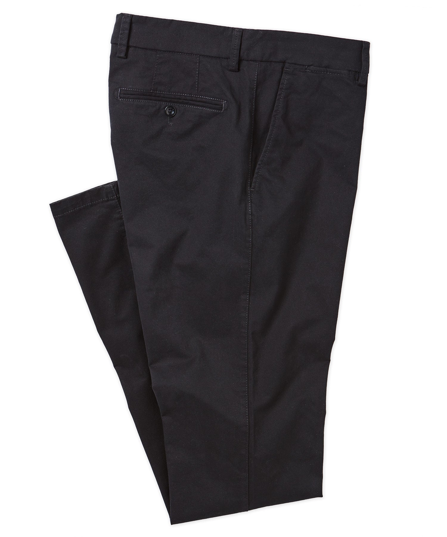Perma Color Pima Twill Khaki Pants in Black (Flat Front Models) by Ballin