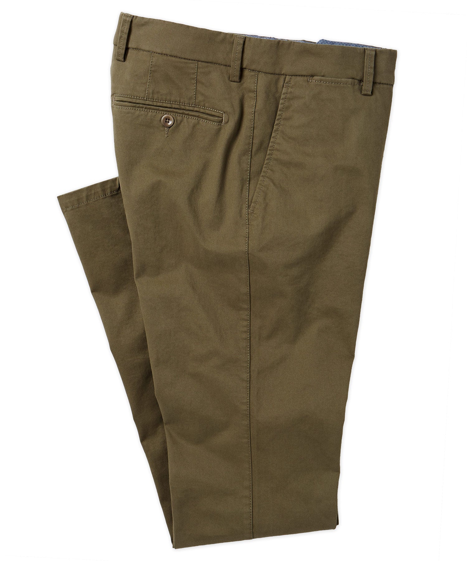 Perma Color Pima Twill Khaki Pants in Fatigue (Flat Front Models) by Ballin