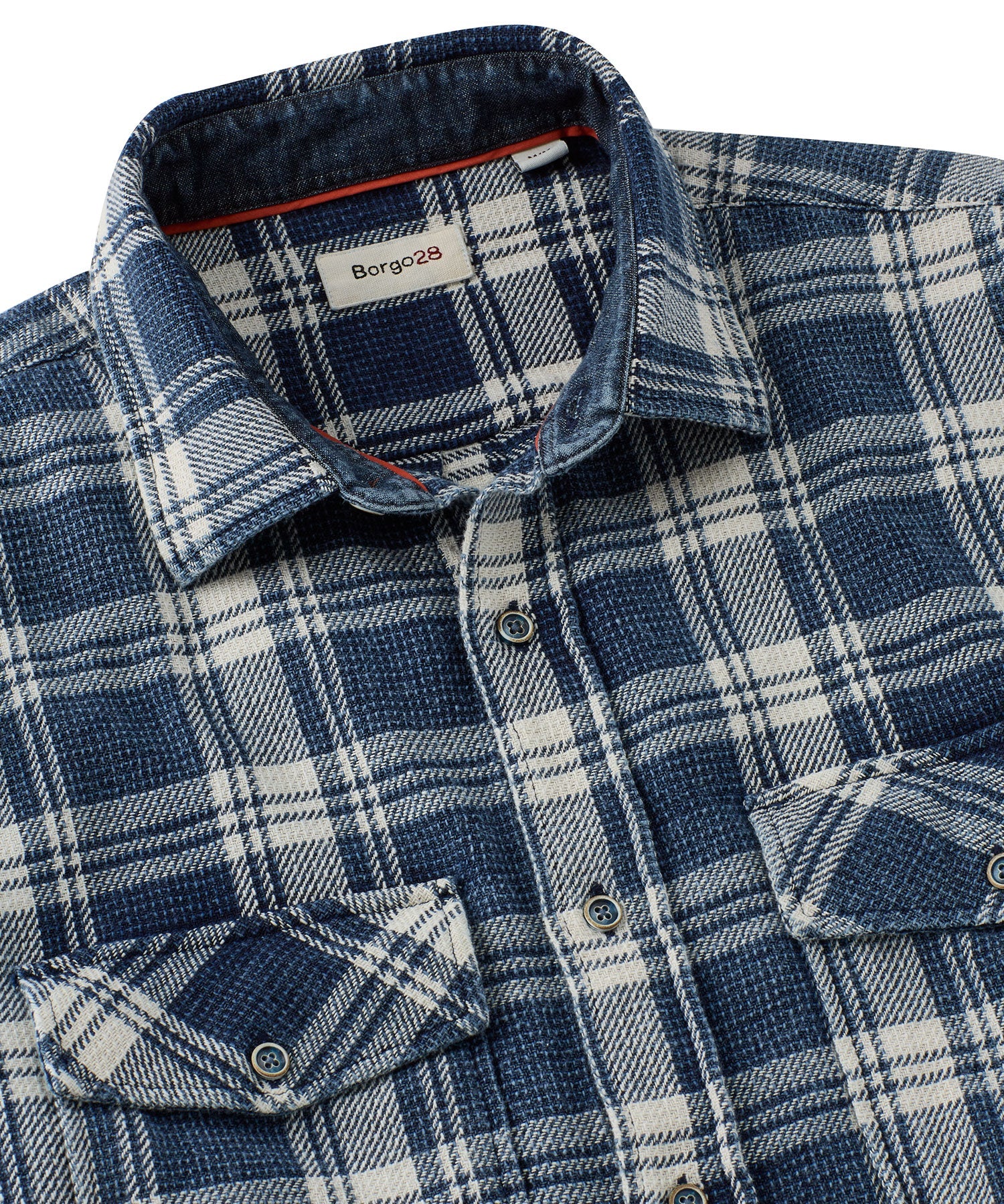 Twill Indigo Weave Long-Sleeve Sport Shirt by Borgo28