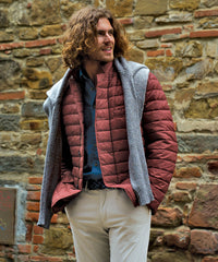Quilted Down Puffer Jacket in Brick by Borgo28