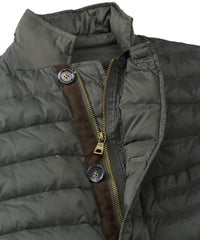 Quilted Down Puffer Jacket in Dark Olive by Borgo28
