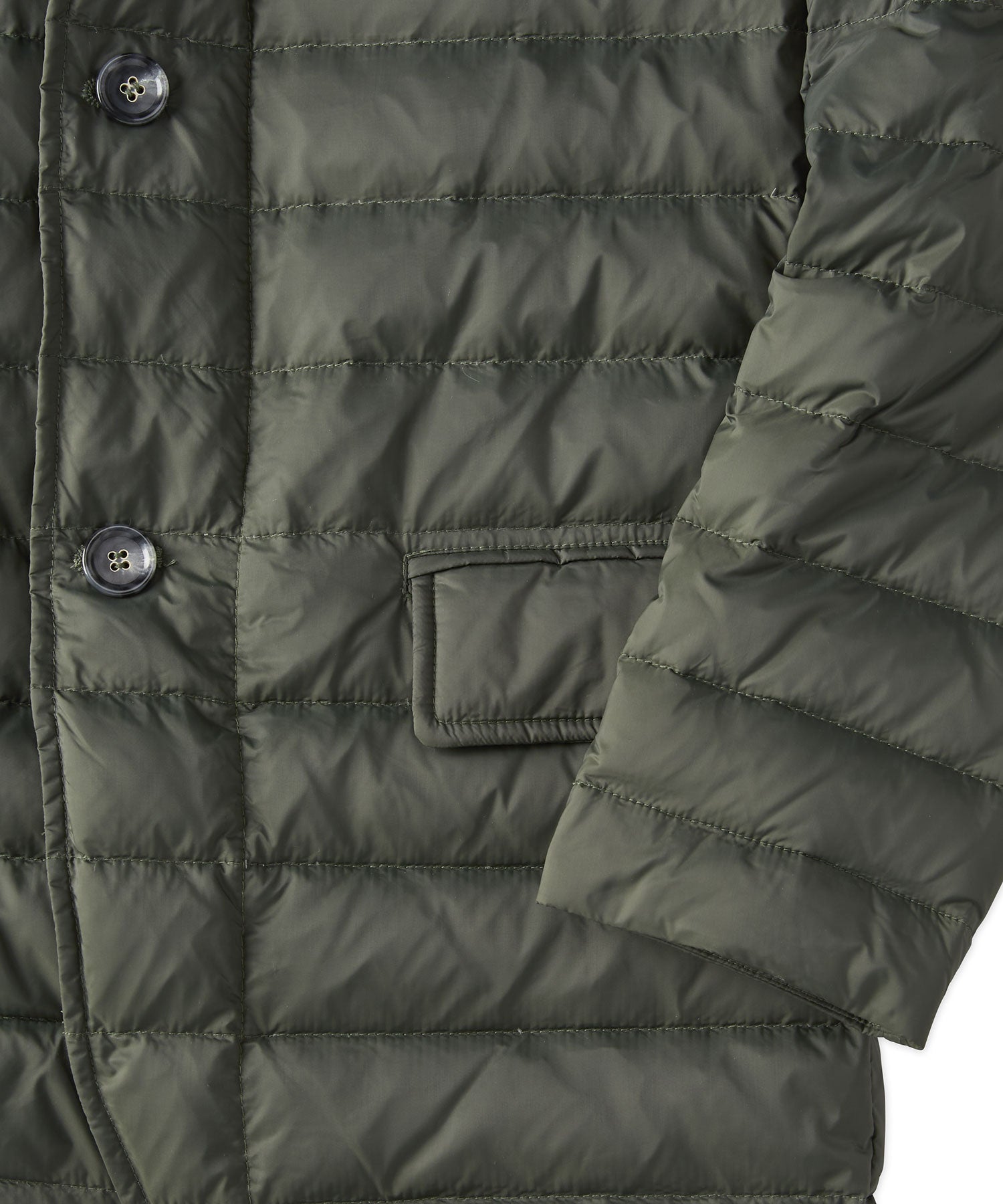 Quilted Down Puffer Jacket in Dark Olive by Borgo28